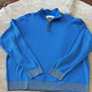 St. Croix Stylish Blue Quarter Zip Sweater for Men Made in the USA